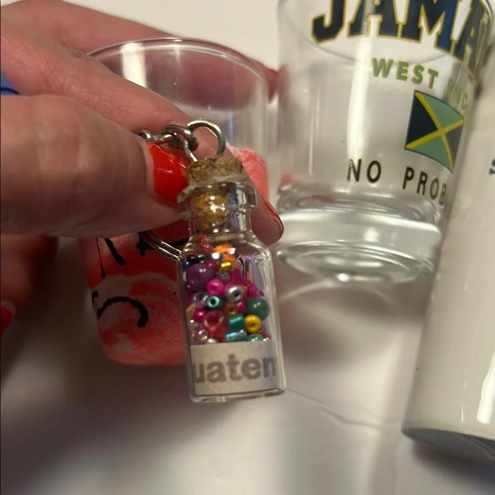 Set of Souvenir Shot Glasses and One Keychain